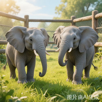 I see elephants. The elephants are gray.