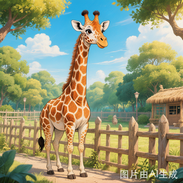 I see a giraffe. The giraffe is tall.