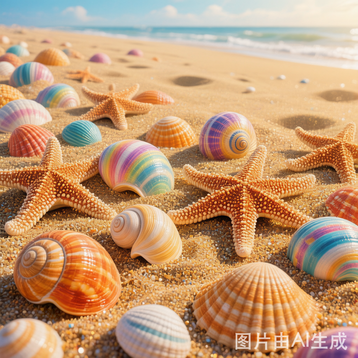 I see many shells on the beach