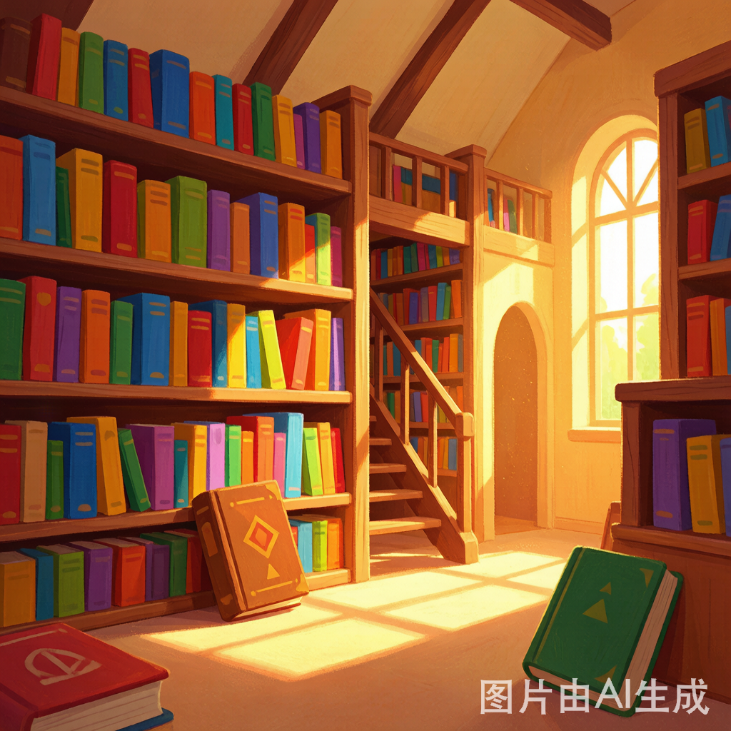 Library with many books