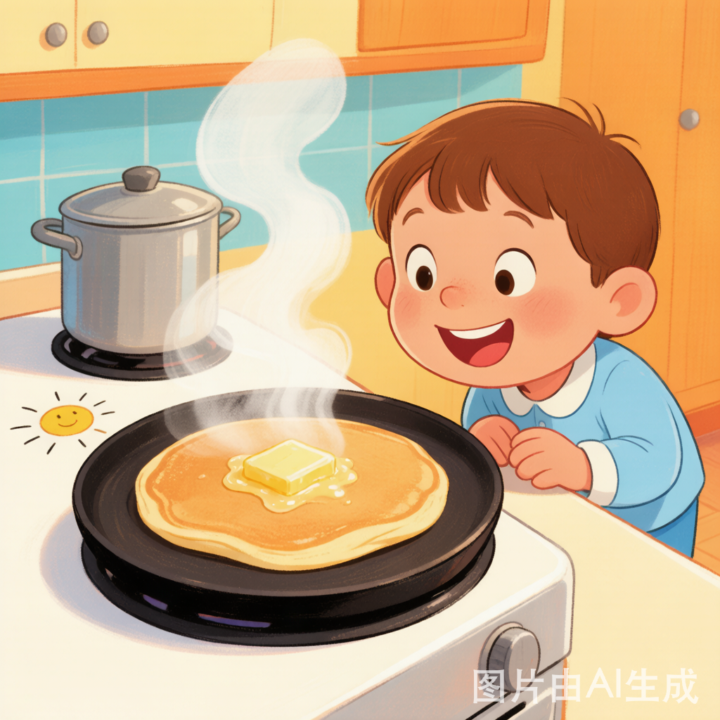 Watching pancakes cook