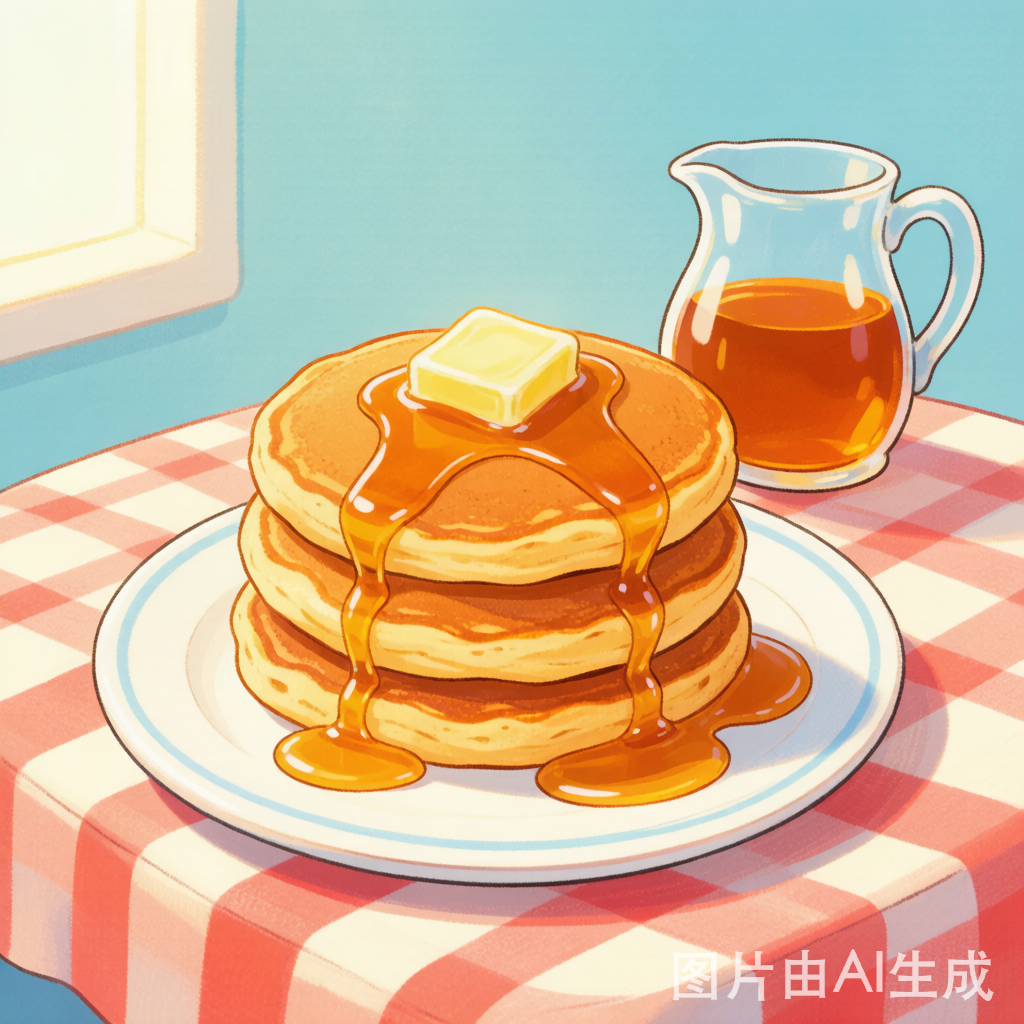 Adding syrup and butter