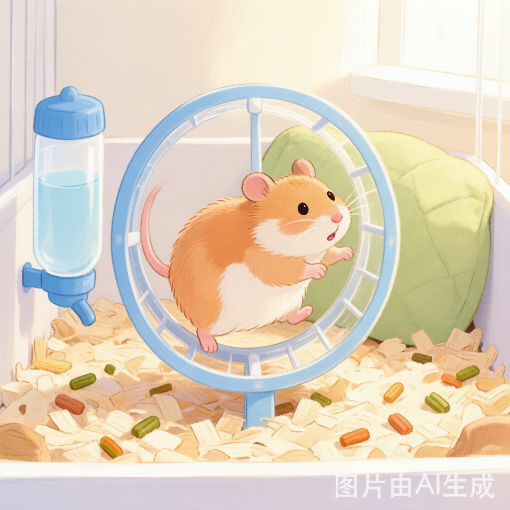 Hamster on wheel